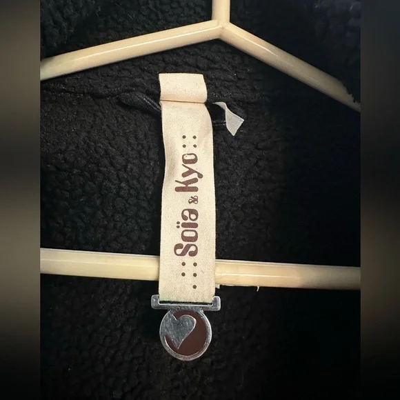 Soya & Kyo Black Faux Shearling Moto Jacket - Size XS - Picture 8 of 9